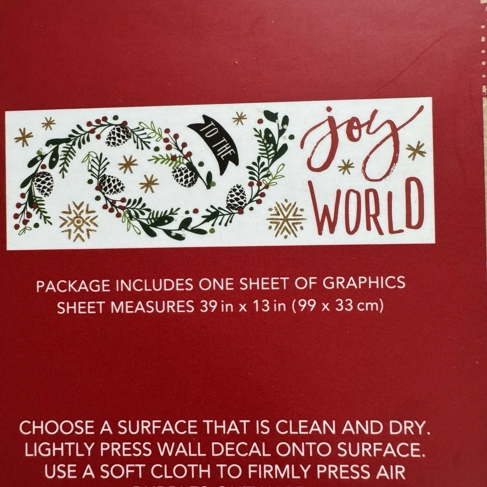 Lot 4 Holiday Lane We Wish You a Merry Christmas Peel Stick Gold Wall Wreath